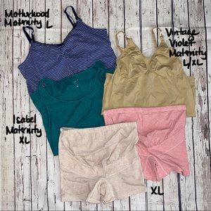 Set of 3 Maternity/ Nursing Tanks & 2 Under Shorts